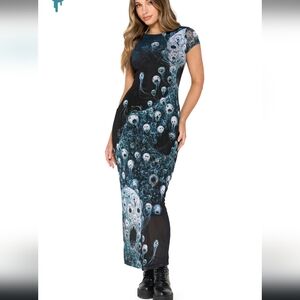 BM Energy Bubbles Sheer Cap Sleeve Bodycon